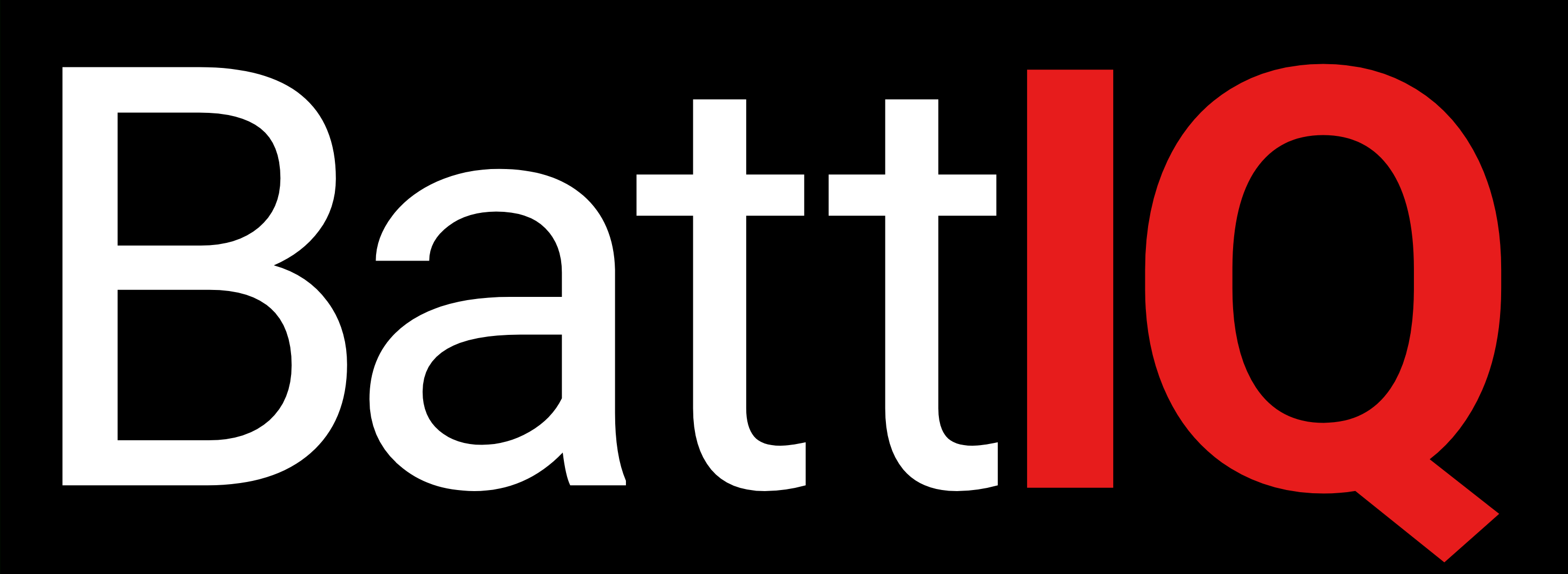 BattIQ White Logo - Black background